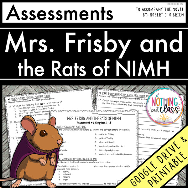 Mrs. Frisby and the Rats of Nimh - Tests | Quizzes | Assessments