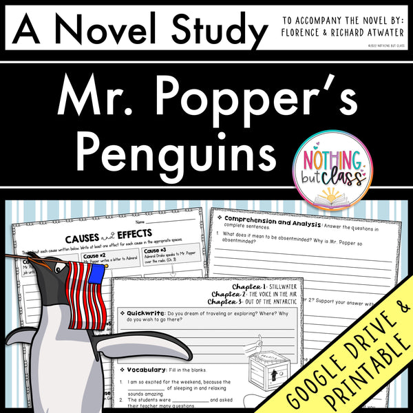 Mr. Popper's Penguins Novel Study Unit
