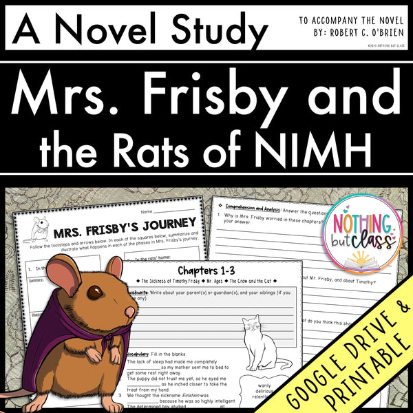 Mrs. Frisby and the Rats of Nimh Novel Study Unit
