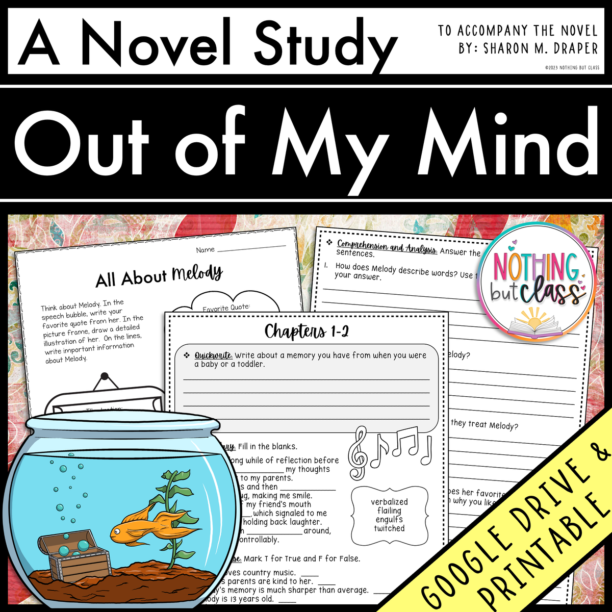 Out of My Mind Novel Study Unit – Nothing but Class