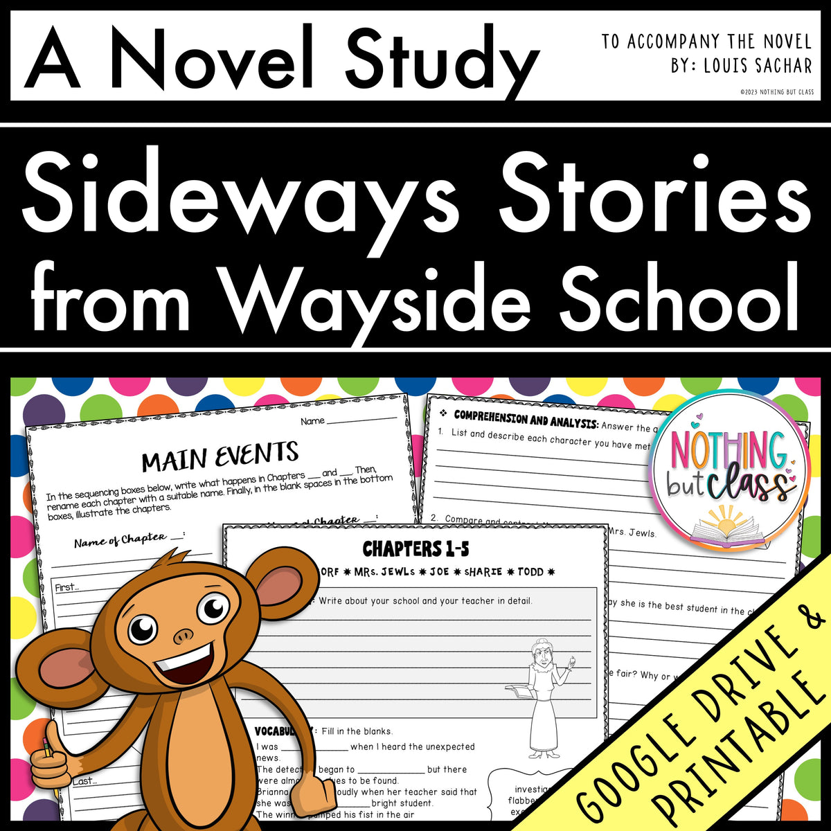 Sideways Stories from Wayside School (Louis Sachar) Novel Study (30 pages)