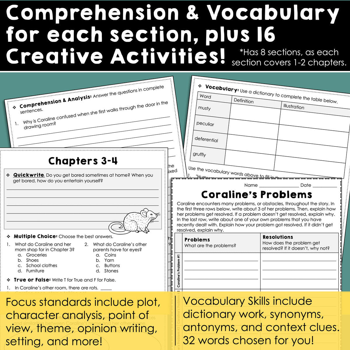Coraline Novel Study Unit – Nothing but Class