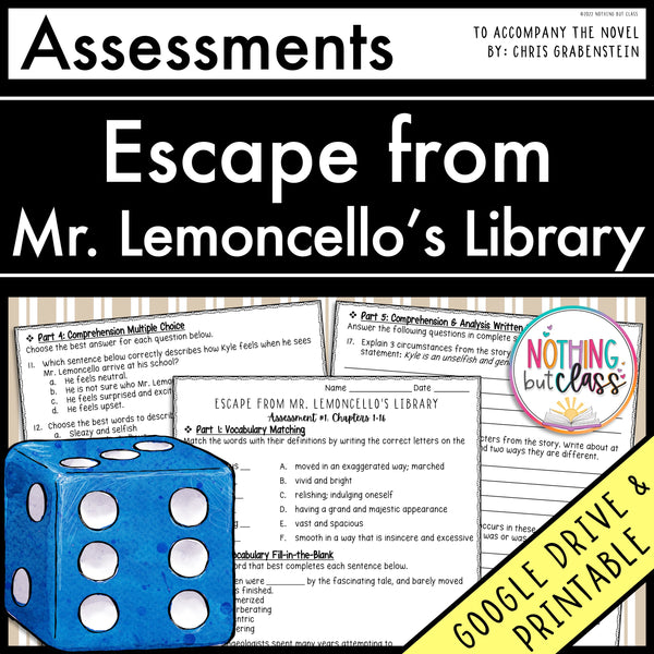 Escape from Mr. Lemoncello's Library - Tests | Quizzes | Assessments