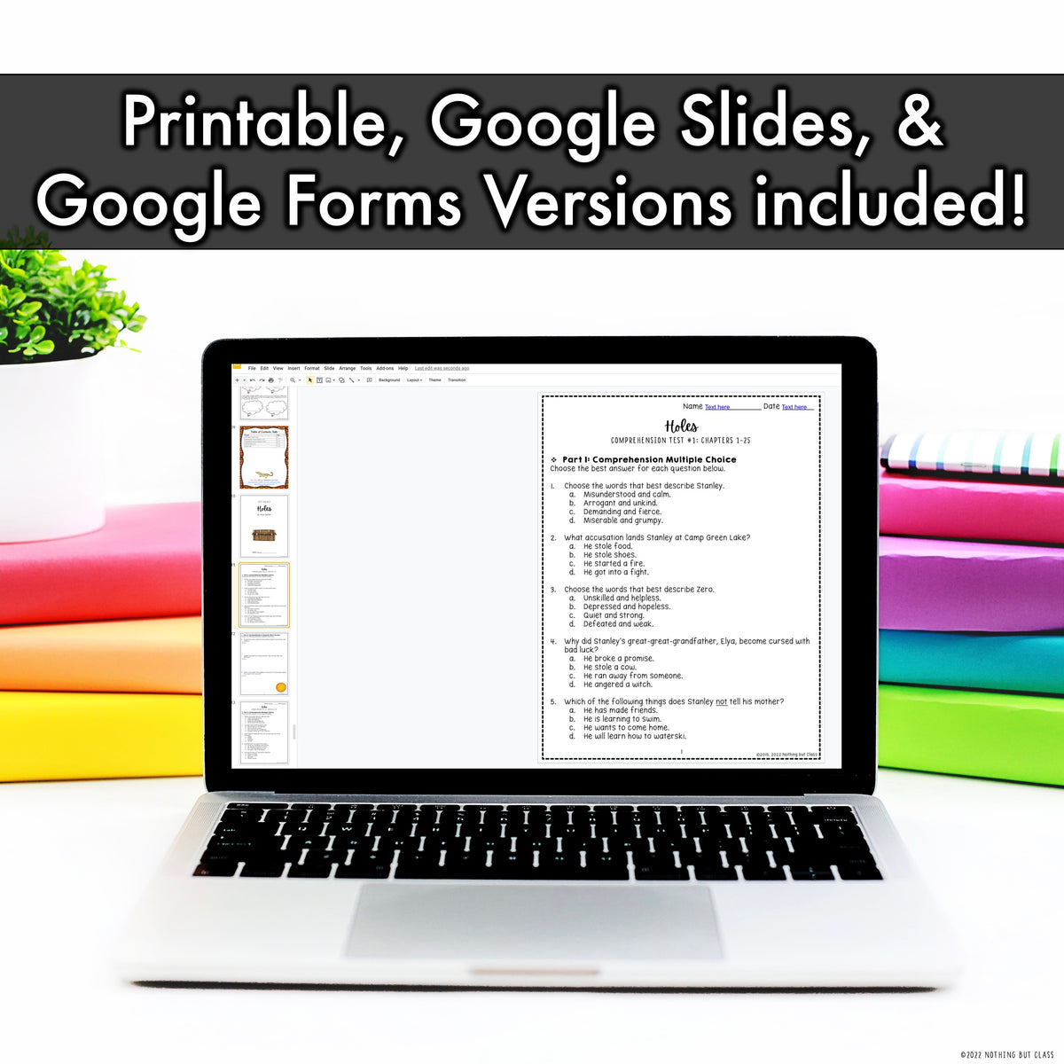 Holes Tests Quizzes Assessments Nothing but Class