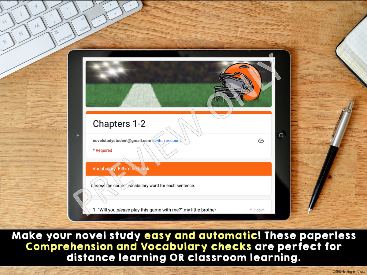 Restart | Google Forms Edition | Novel Study – Nothing but Class