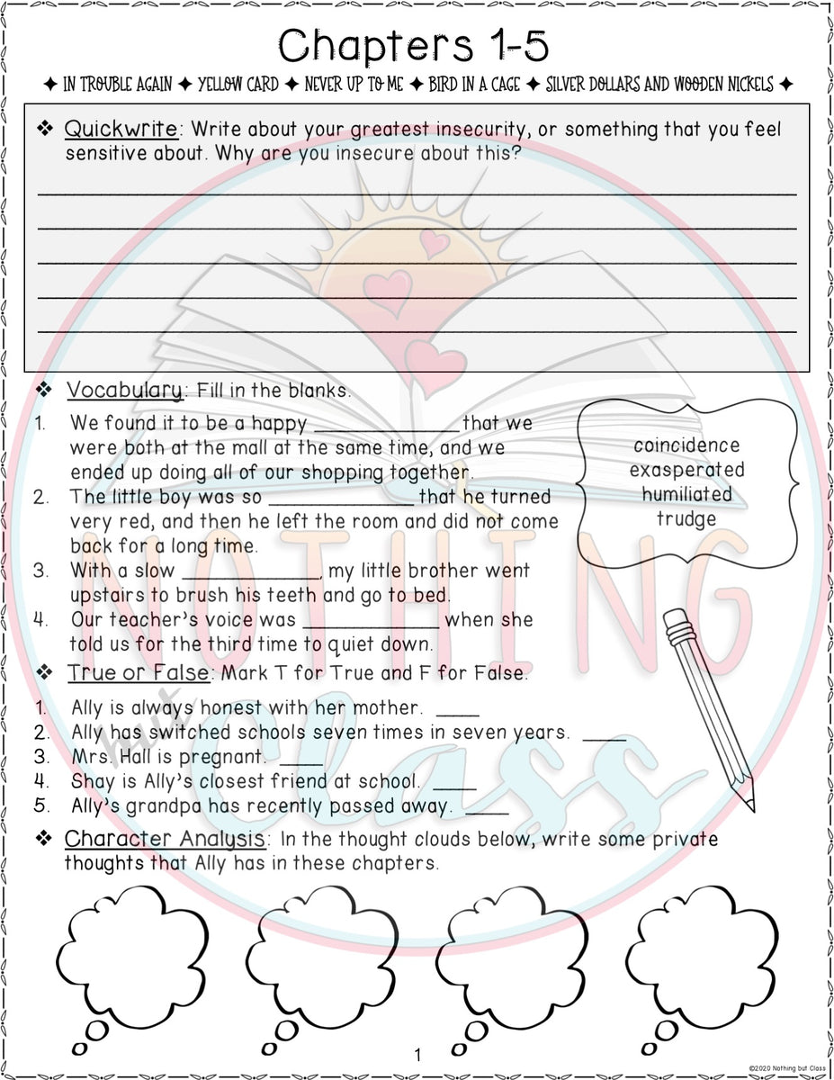 Fish in a Tree Chapters 1-4, Vocabulary Lists