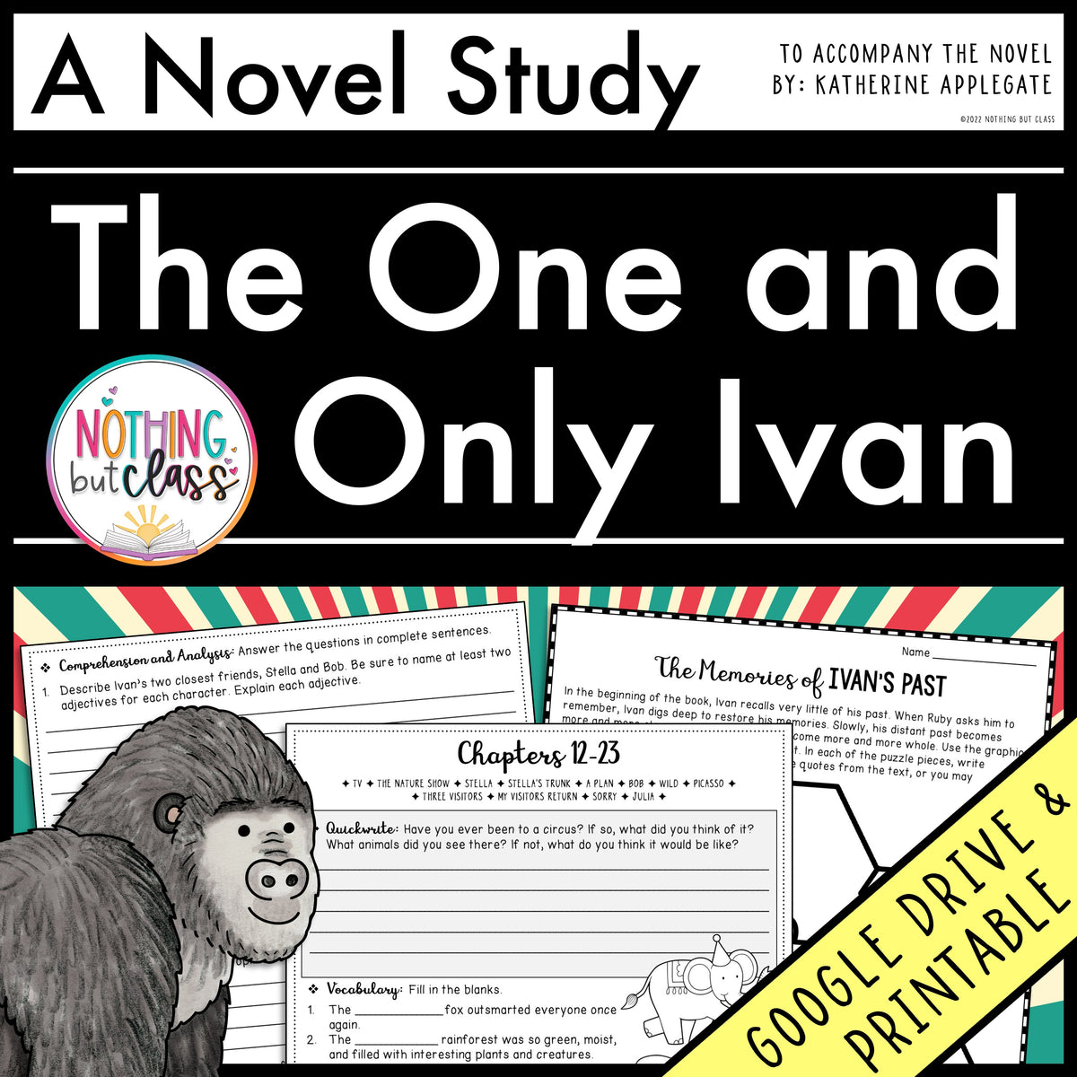 The One and Only Ivan Novel Study & Workbook - The SuperHERO Teacher