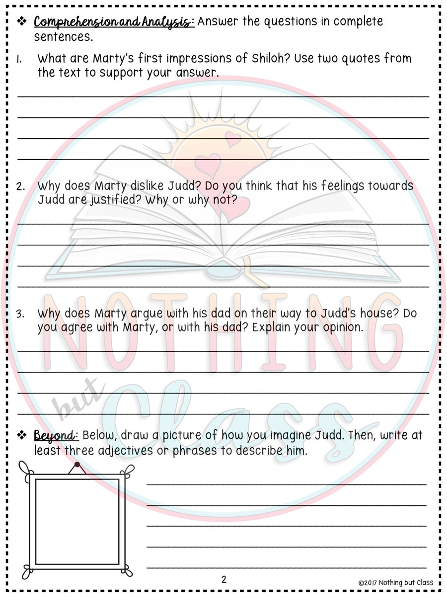 Shiloh Novel Study Unit – Nothing but Class