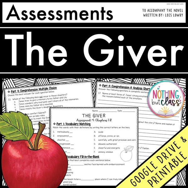 The Giver - Tests | Quizzes | Assessments