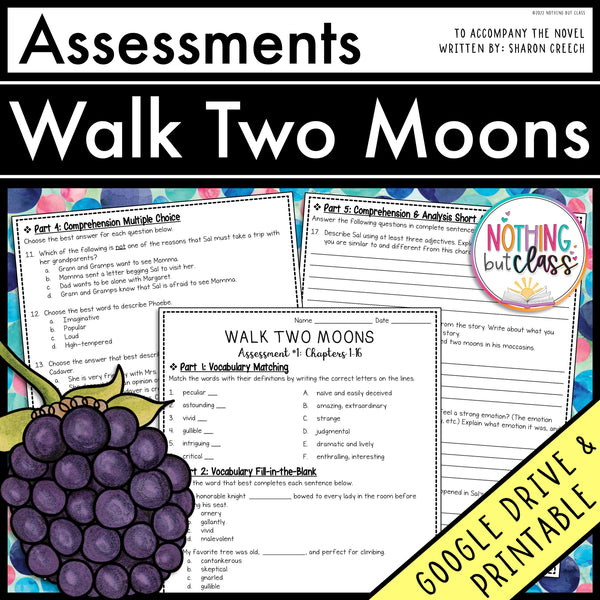 Walk Two Moons - Tests | Quizzes | Assessments