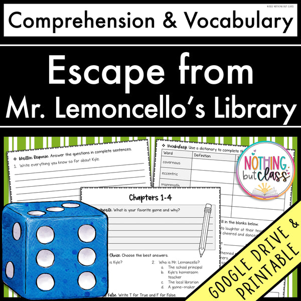Escape from Mr. Lemoncello's Library | Comprehension and Vocabulary