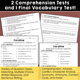 Coraline - Tests | Quizzes | Assessments - for Novel Study