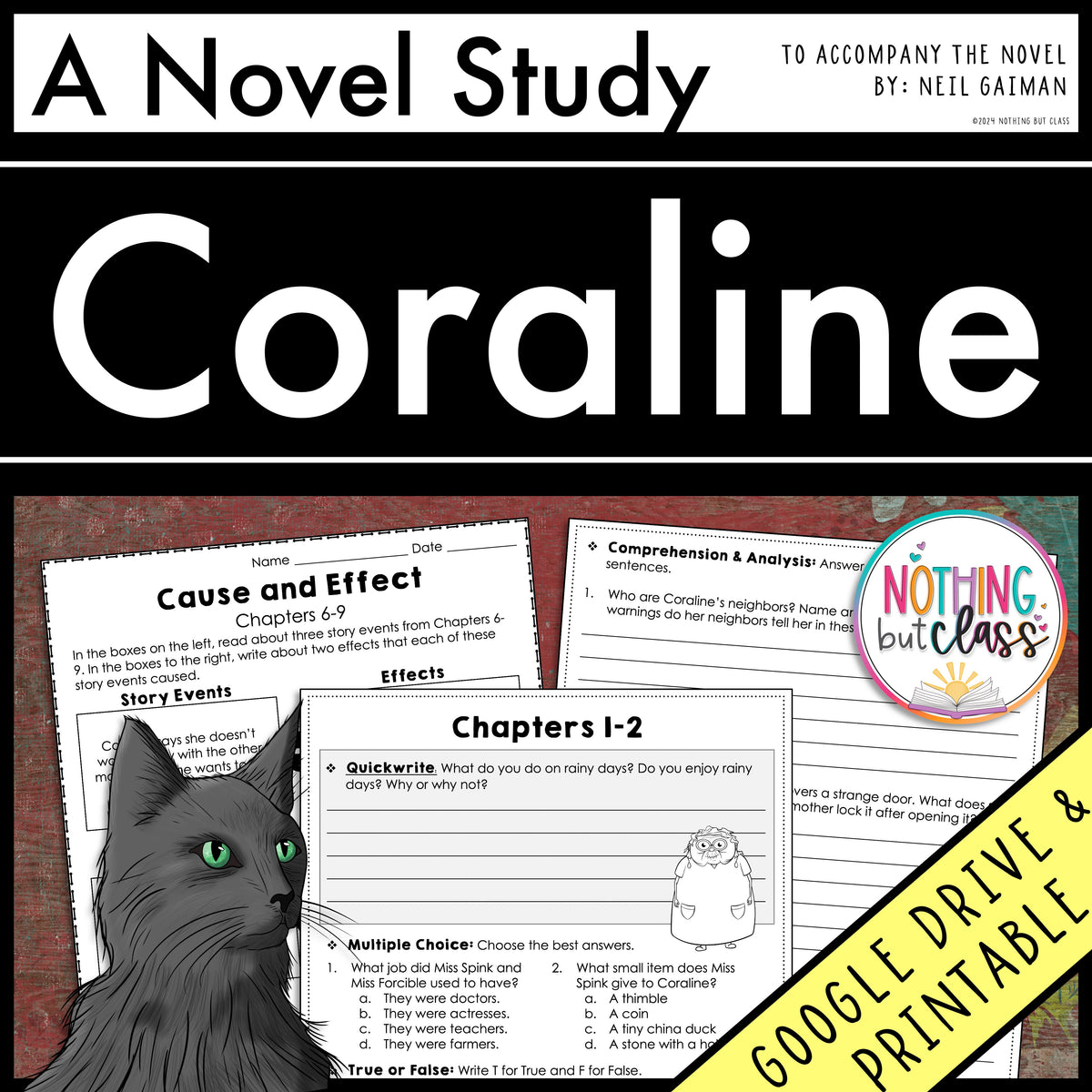 Coraline Novel Study Unit – Nothing but Class
