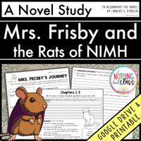 Mrs. Frisby and the Rats of Nimh Novel Study Unit