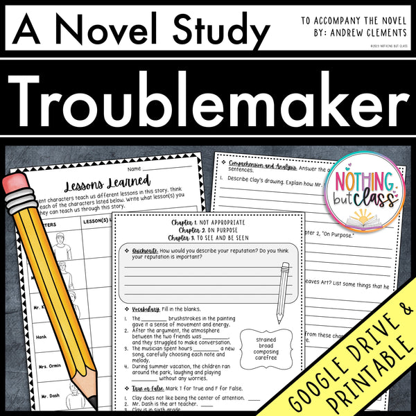 Troublemaker Novel Study Unit