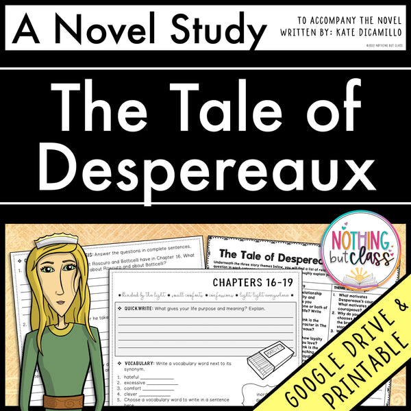 The Tale of Despereaux Novel Study Unit