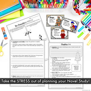 Highlighted Portions of a Complete Novel Study which includes Comprehension Questions Activities and Tests