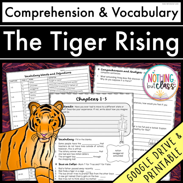 The Tiger Rising | Comprehension and Vocabulary
