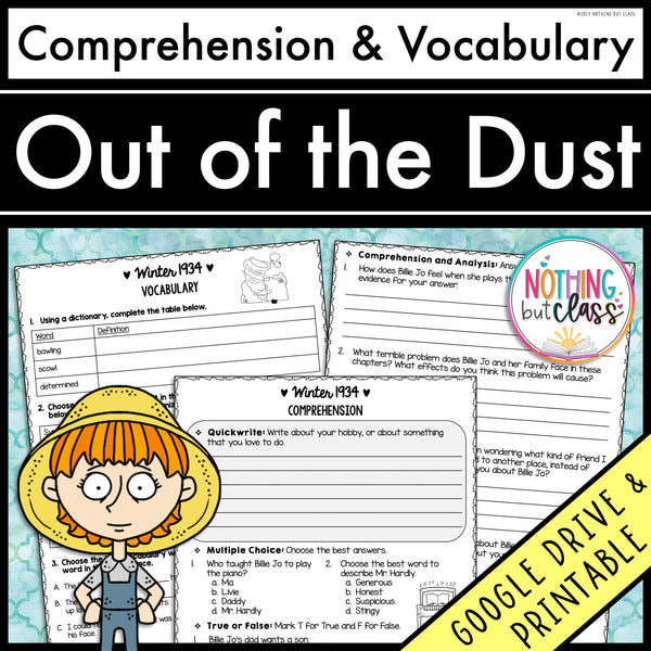Out of the Dust | Comprehension and Vocabulary by chapter
