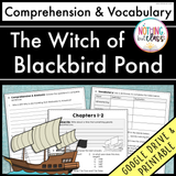 The Witch of Blackbird Pond | Comprehension and Vocabulary Pack