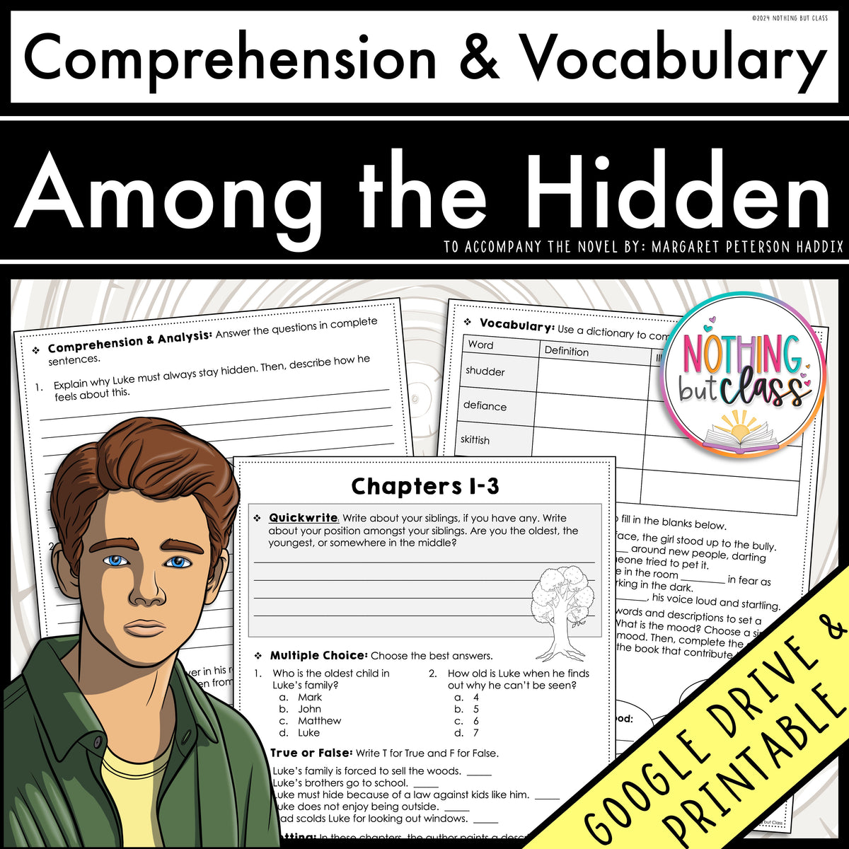 Among the Hidden | Comprehension and Vocabulary Pack – Nothing but Class