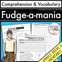 Fudge-a-mania | Comprehension and Vocabulary