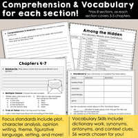 Among the Hidden | Comprehension and Vocabulary Pack