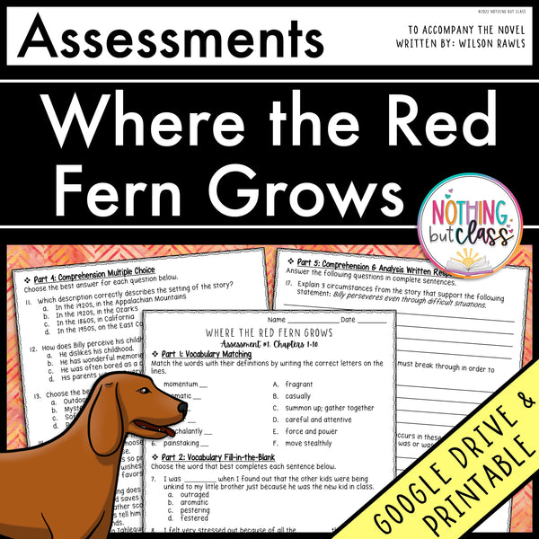 Where the Red Fern Grows - Tests | Quizzes | Assessments