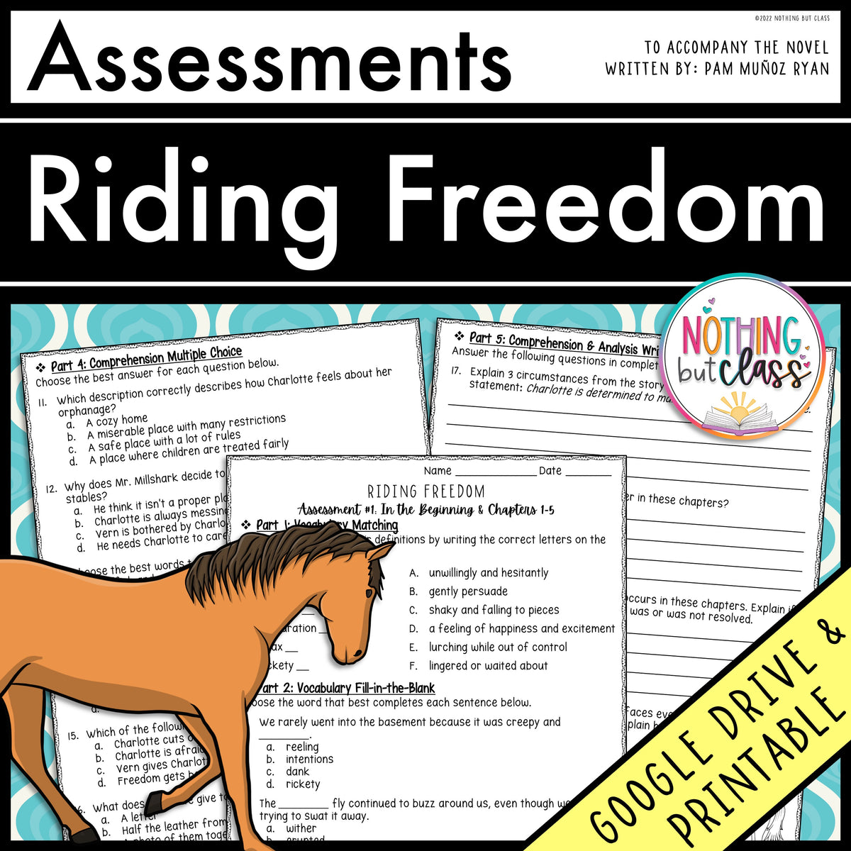Riding Freedom - Tests | Quizzes | Assessments – Nothing but Class