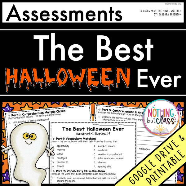 The Best Halloween Ever - Tests | Quizzes | Assessments