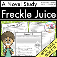 Freckle Juice Novel Study Unit