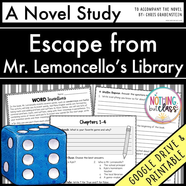 Escape from Mr. Lemoncello's Library Novel Study Unit