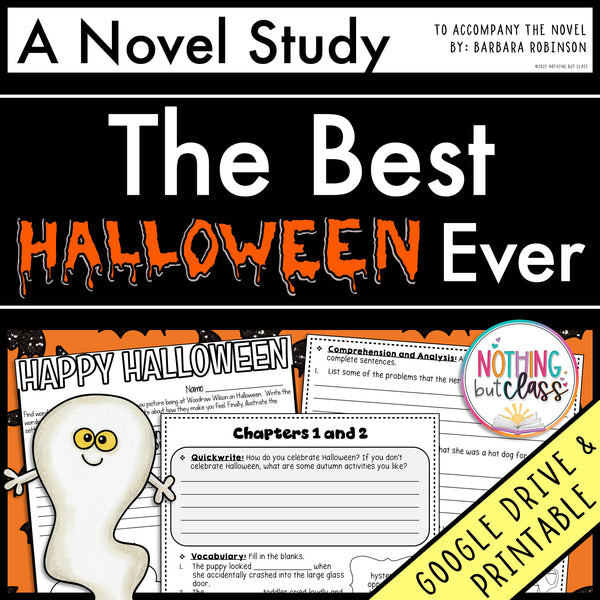 The Best Halloween Ever Novel Study Unit