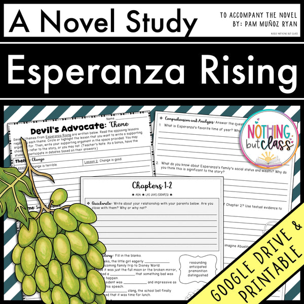 Esperanza Rising Novel Study Unit