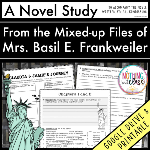 From the Mixed-up Files of Mrs. Basil E. Frankweiler Novel Study Unit