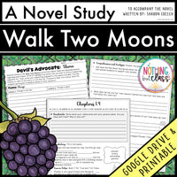 Walk Two Moons Novel Study Unit
