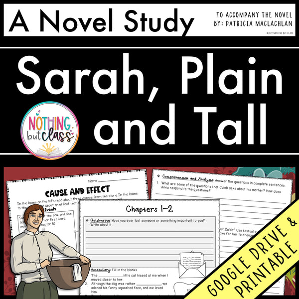 Sarah, Plain and Tall Novel Study Unit
