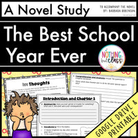 The Best School Year Ever Novel Study Unit