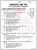 Fantastic Mr. Fox - Tests | Quizzes | Assessments
