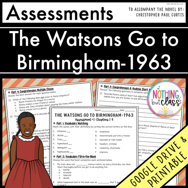 The Watsons Go to Birmingham - 1963 | Tests, Quizzes, Assessments