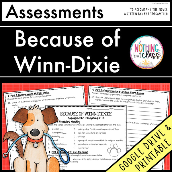 Because of Winn-Dixie - Tests | Quizzes | Assessments