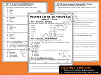 Haunted Castle on Hallows Eve Novel Study Unit